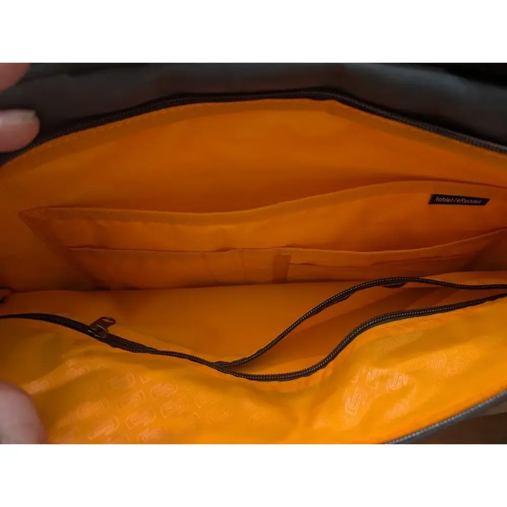 Solo Laptop Briefcase Black Orange Messenger Bag Travel Work Case